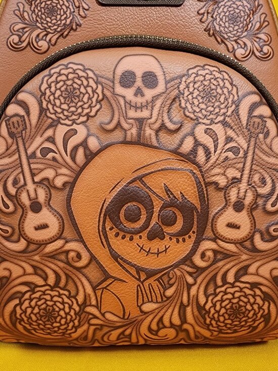 Loungefly Disney Pixar Coco Miguel Floral Tooled Mini Backpack NEW